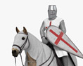 Crusader Knight on Horse 3d model