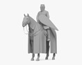 Лицар-хрестоносець на коні 3D модель