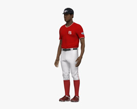African-American Baseball Player Modèle 3D