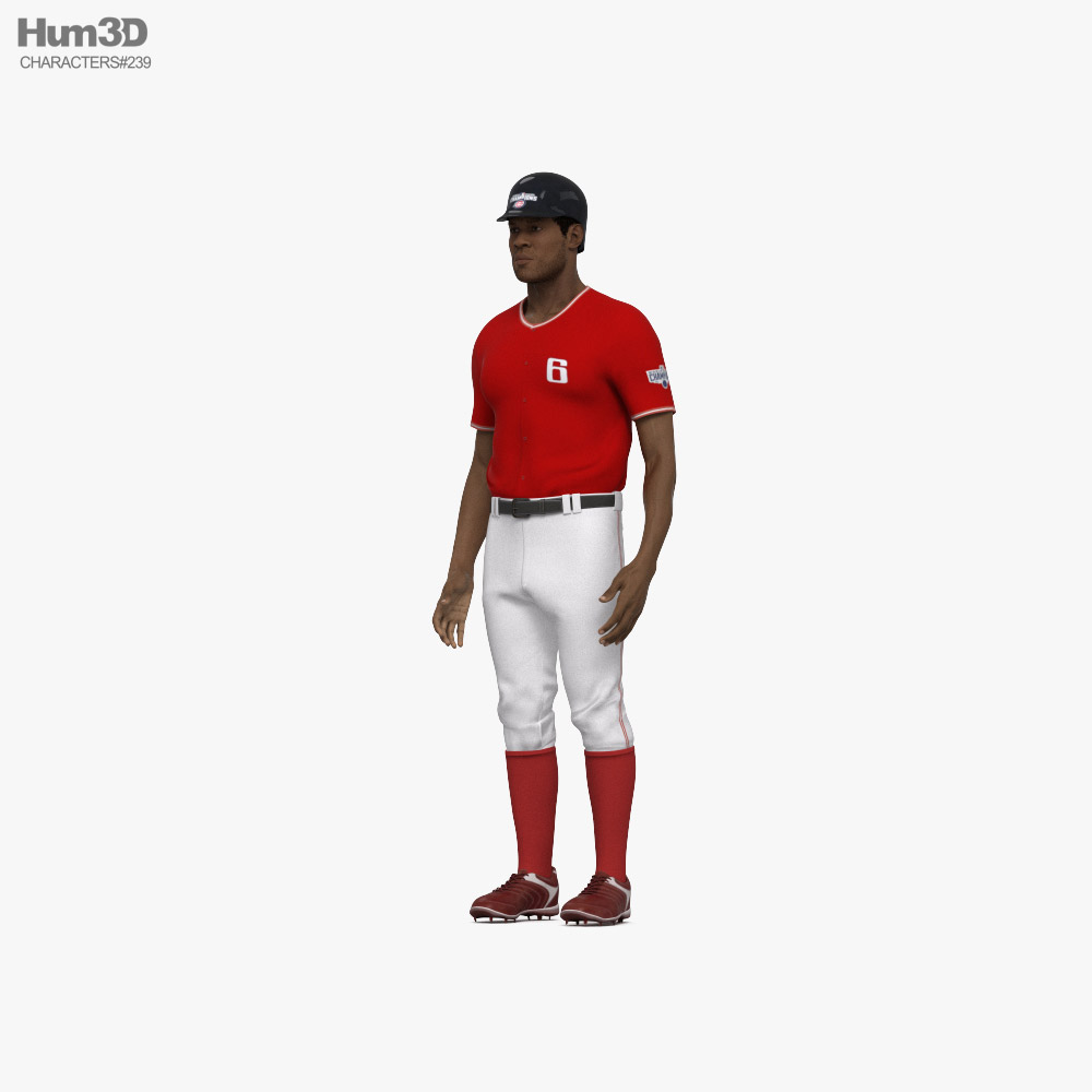 African-American Baseball Player 3D model