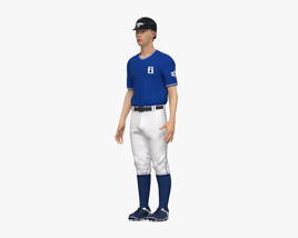 Asian Baseball Player 3D модель