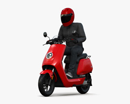 Homme en scooter Modèle 3D