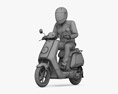 Homem na scooter Modelo 3d