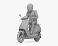 Man Riding Scooter 3d model