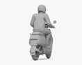 Homem na scooter Modelo 3d