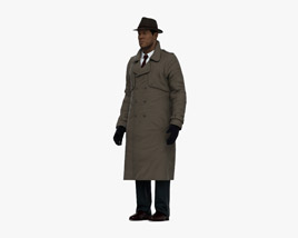 African-American Detective Modello 3D