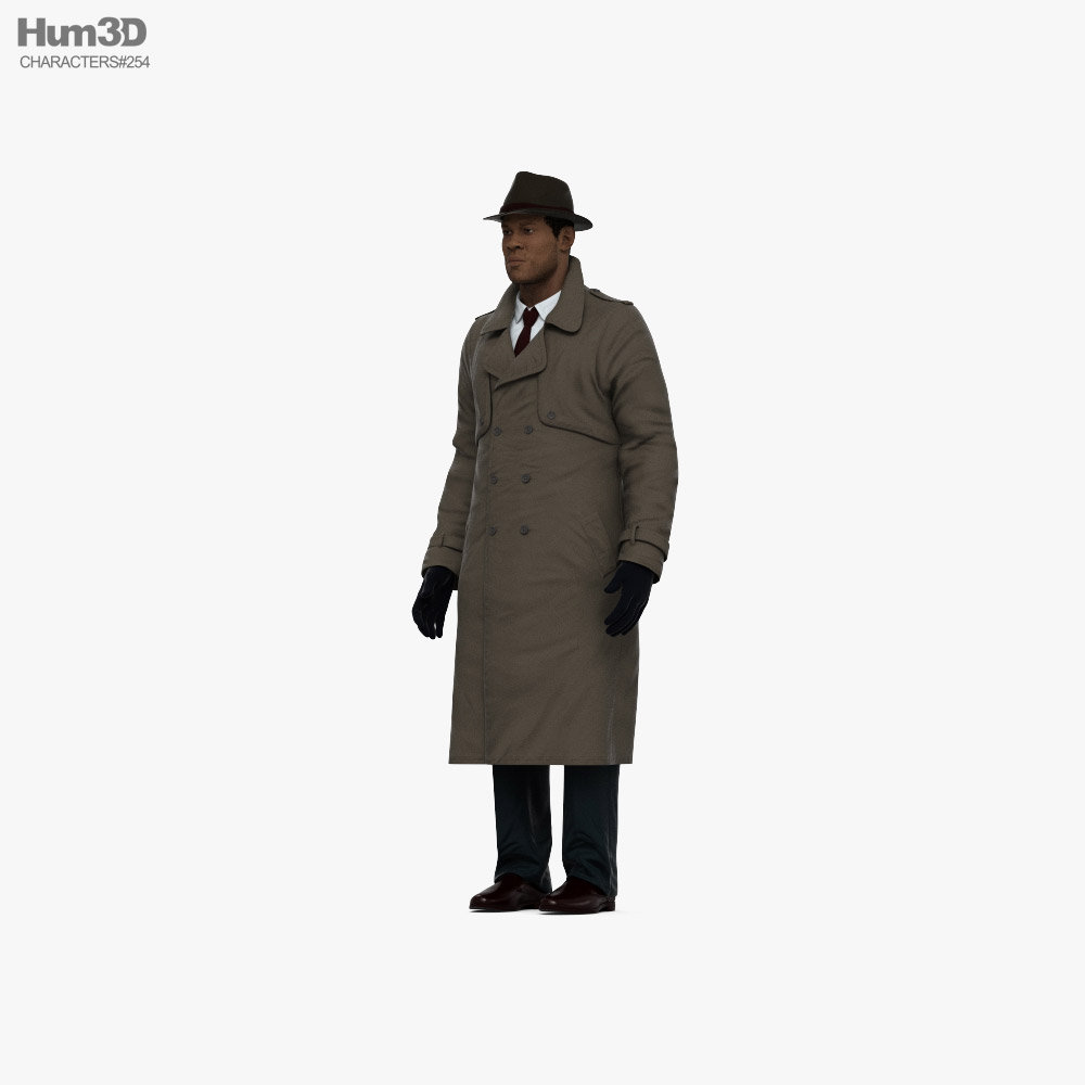 African-American Detective 3D model