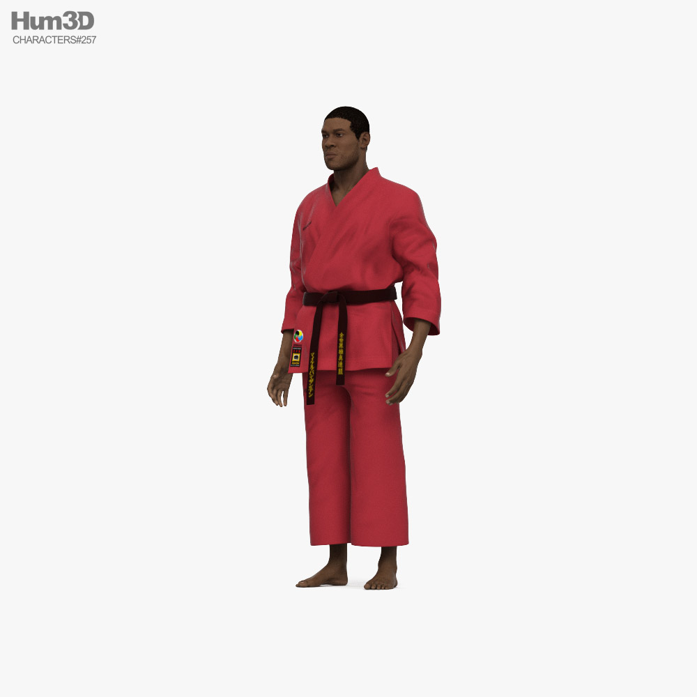 African-American Man in Kimono 3D model
