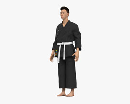 Asian Man in Kimono Modèle 3D