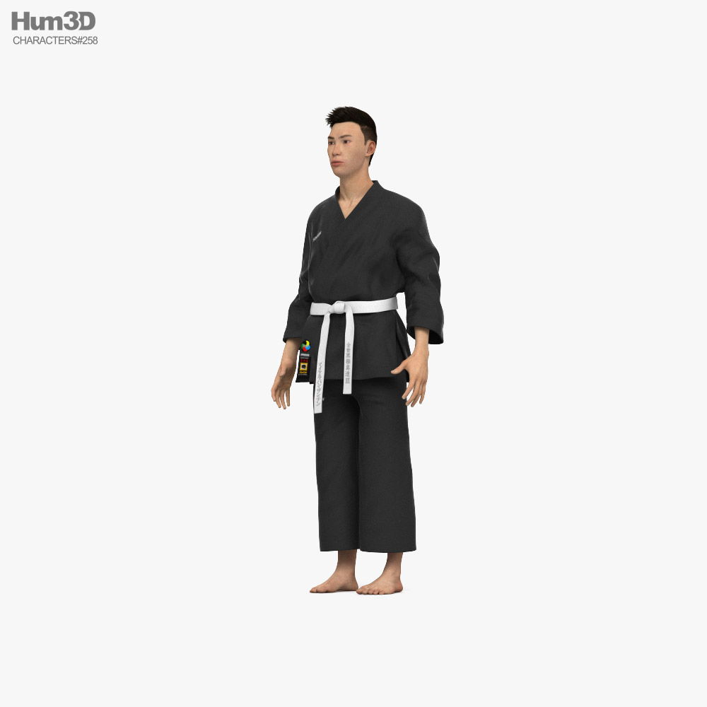 Asian Man in Kimono 3D model