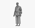 Asian Man in Kimono 3d model