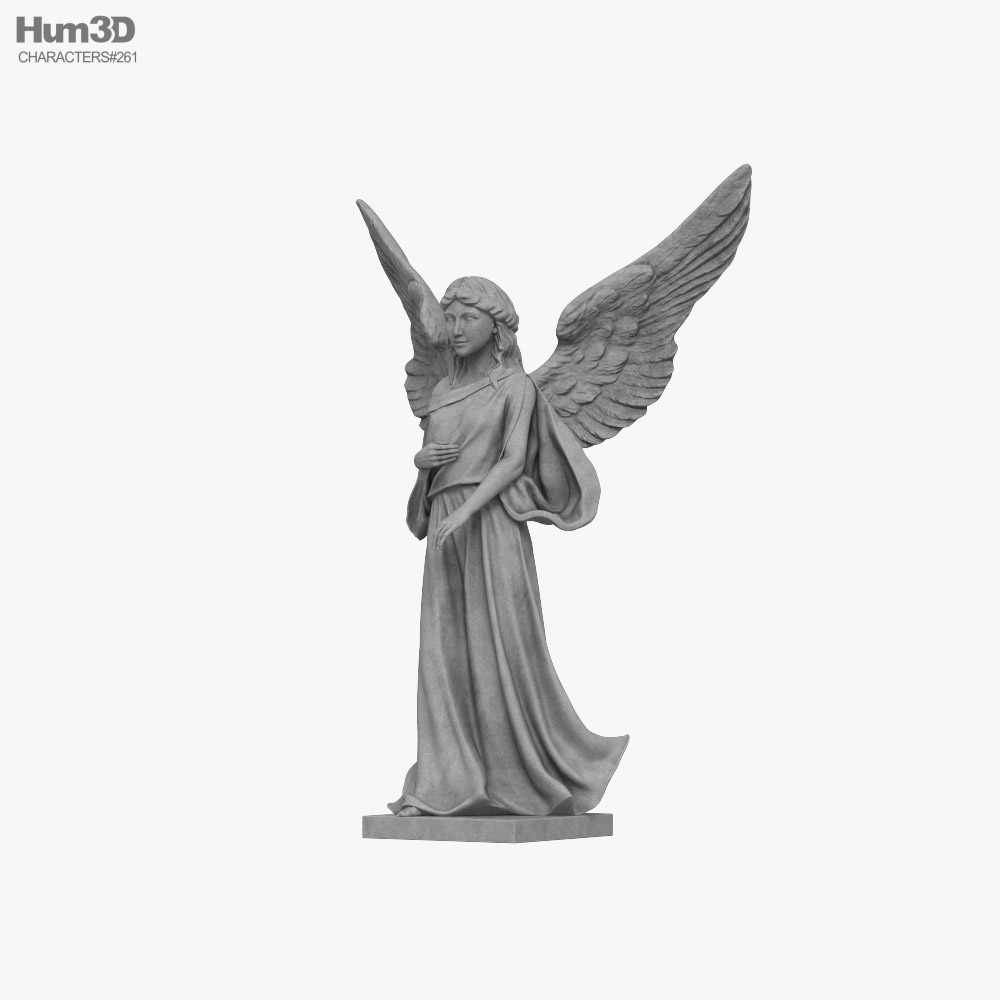 천사 조각상 3D 모델 