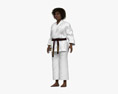 African-American Woman in Kimono 3D модель