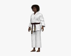 African-American Woman in Kimono 3D模型