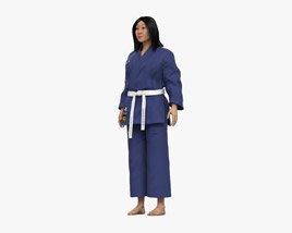 Asian Woman in Kimono 3D model