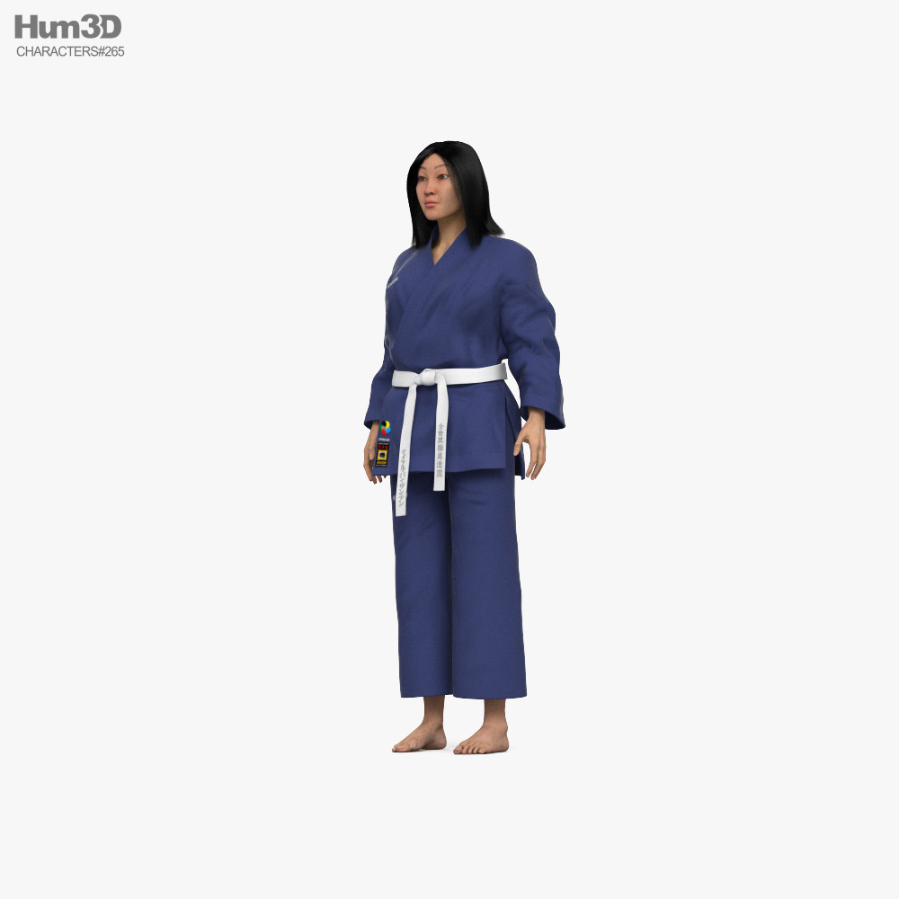 Asian Woman in Kimono Modello 3D