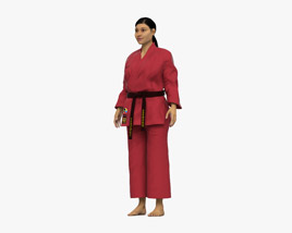 Middle Eastern Woman in Kimono 3D модель