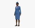 African-American Stewardess Modello 3D