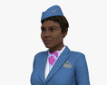 African-American Stewardess Modelo 3d