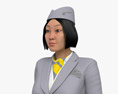 Asian Stewardess Modello 3D
