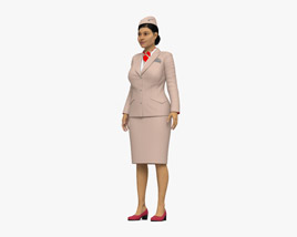 Middle Eastern Stewardess 3D 모델 