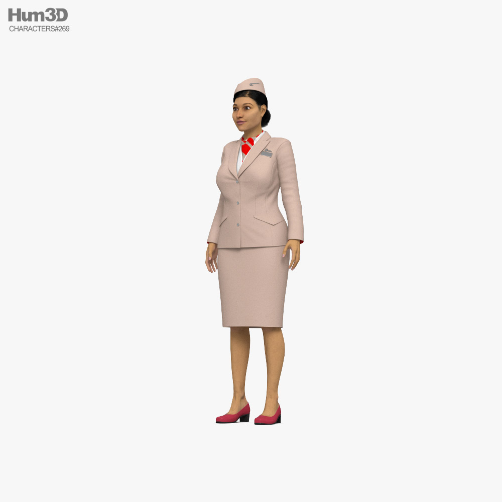 Middle Eastern Stewardess 3D модель