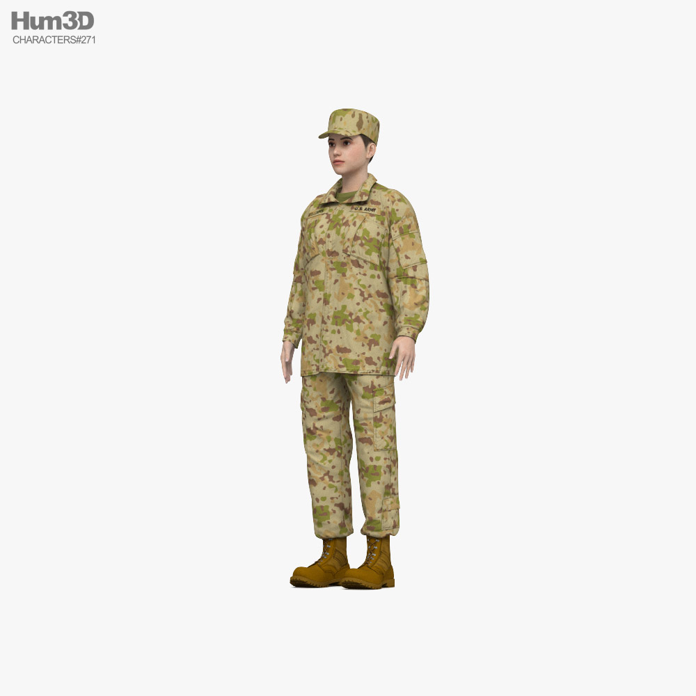 Female Soldier Modèle 3D