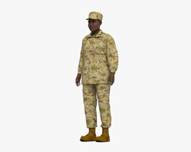 African-American Female Soldier Modelo 3D