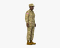 African-American Female Soldier Modello 3D