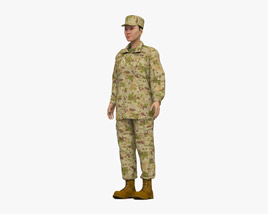 Asian Female Soldier Modello 3D