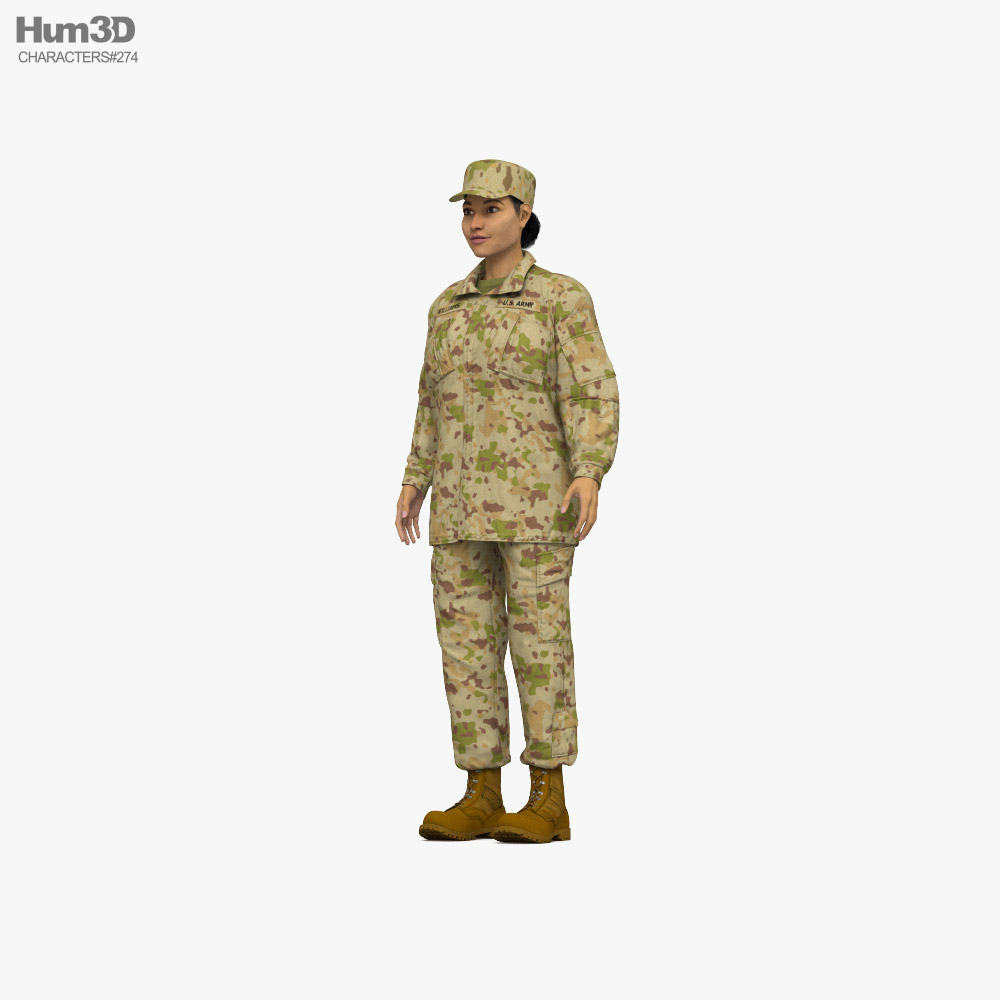 Middle Eastern Female Soldier Modèle 3D