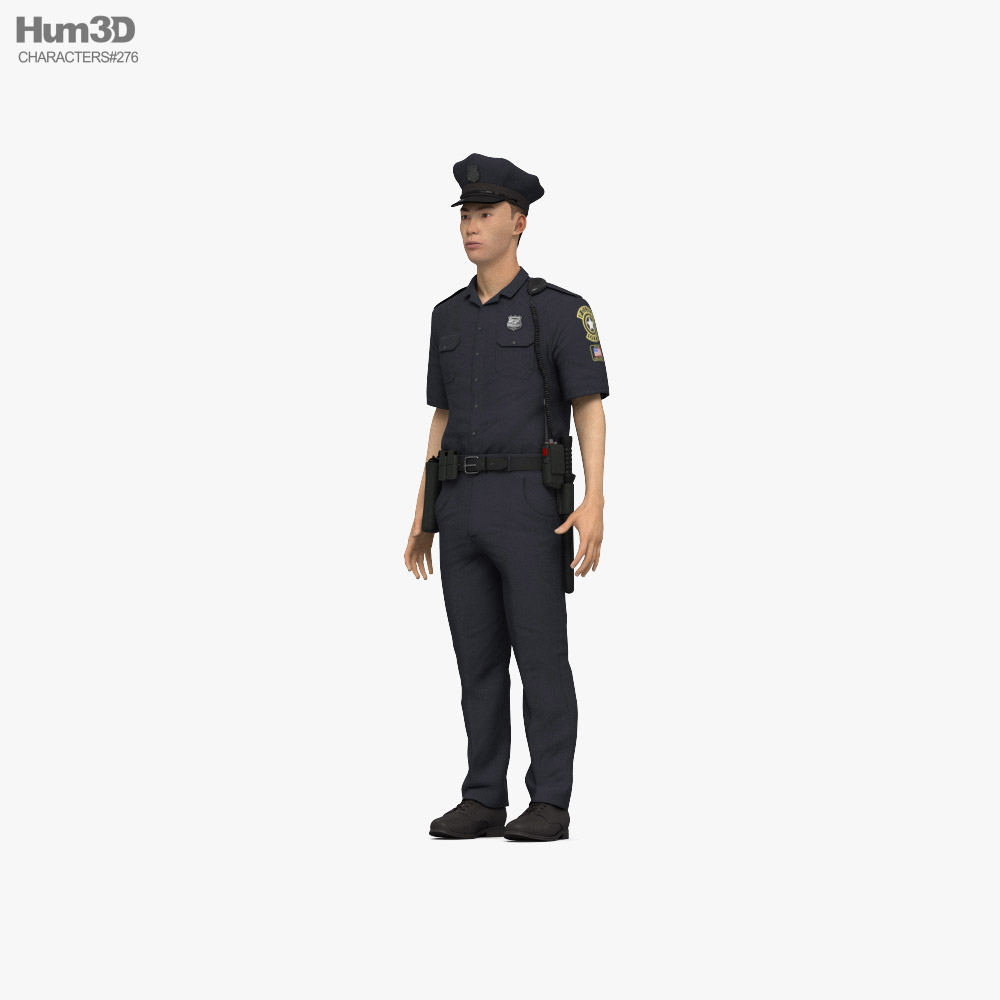 Asian Police Officer Modelo 3d