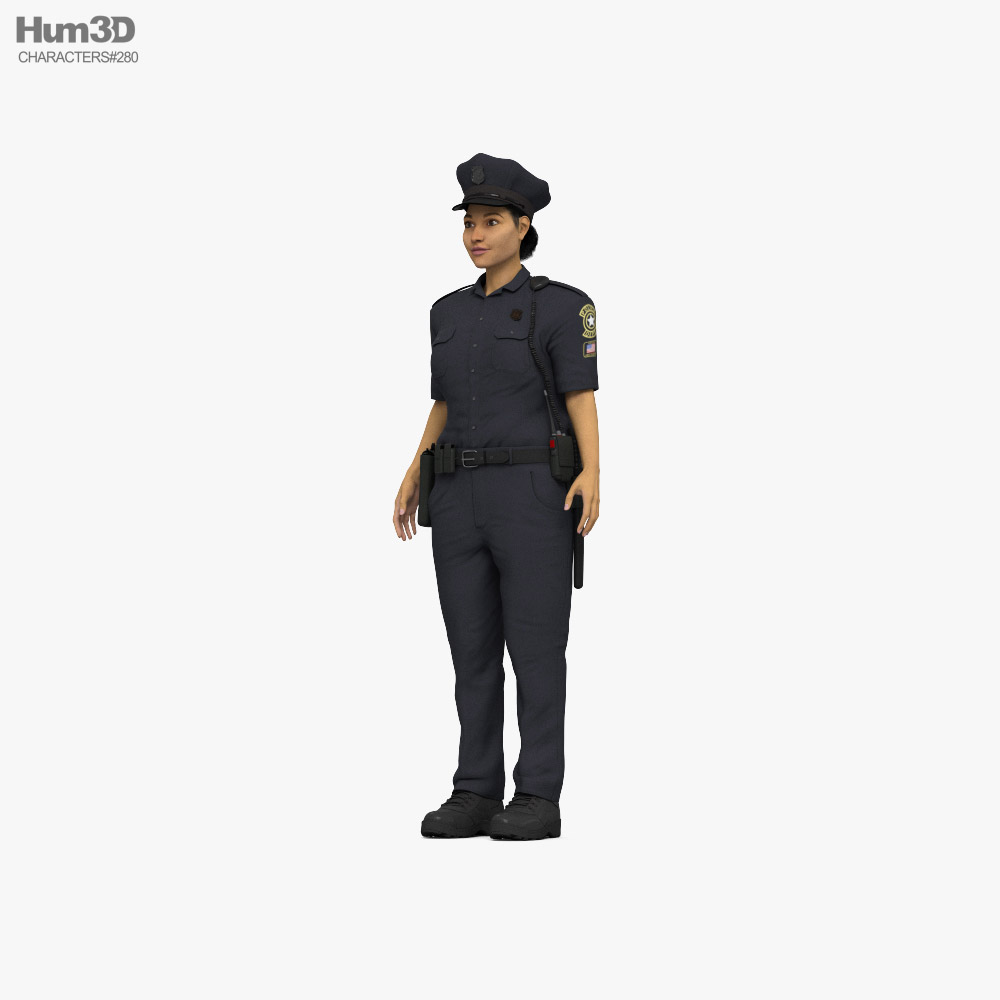Middle Eastern Female Police Officer 3D 모델 
