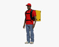 African-American Food Delivery Man Modello 3D