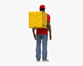 African-American Food Delivery Man Modèle 3d