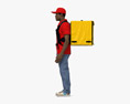African-American Food Delivery Man Modelo 3D