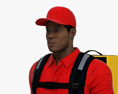 African-American Food Delivery Man 3D модель