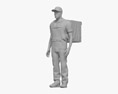 African-American Food Delivery Man 3D модель