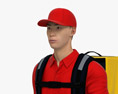 Asian Food Delivery Man 3d model