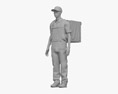 Asian Food Delivery Man Modelo 3d