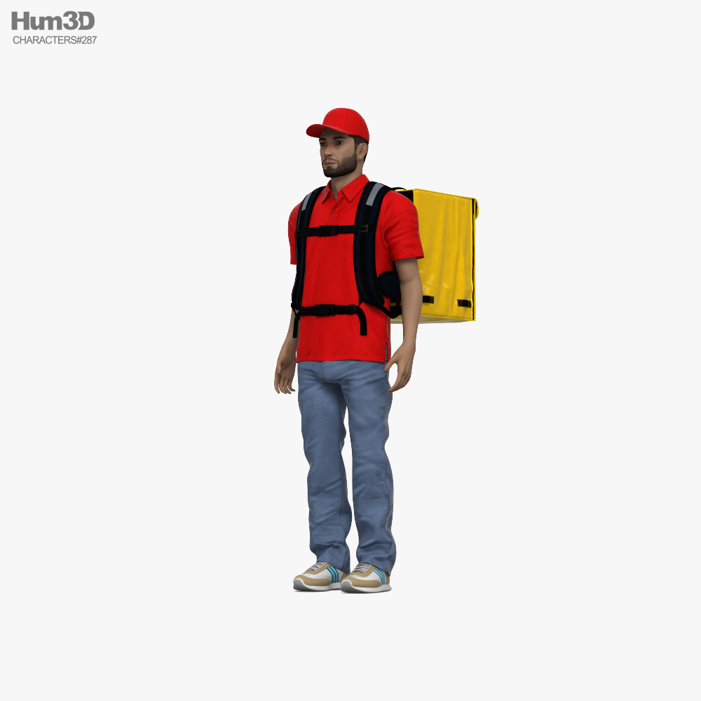 Middle Eastern Food Delivery Man 3D модель