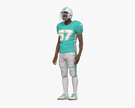 African-American Football Player 3D модель
