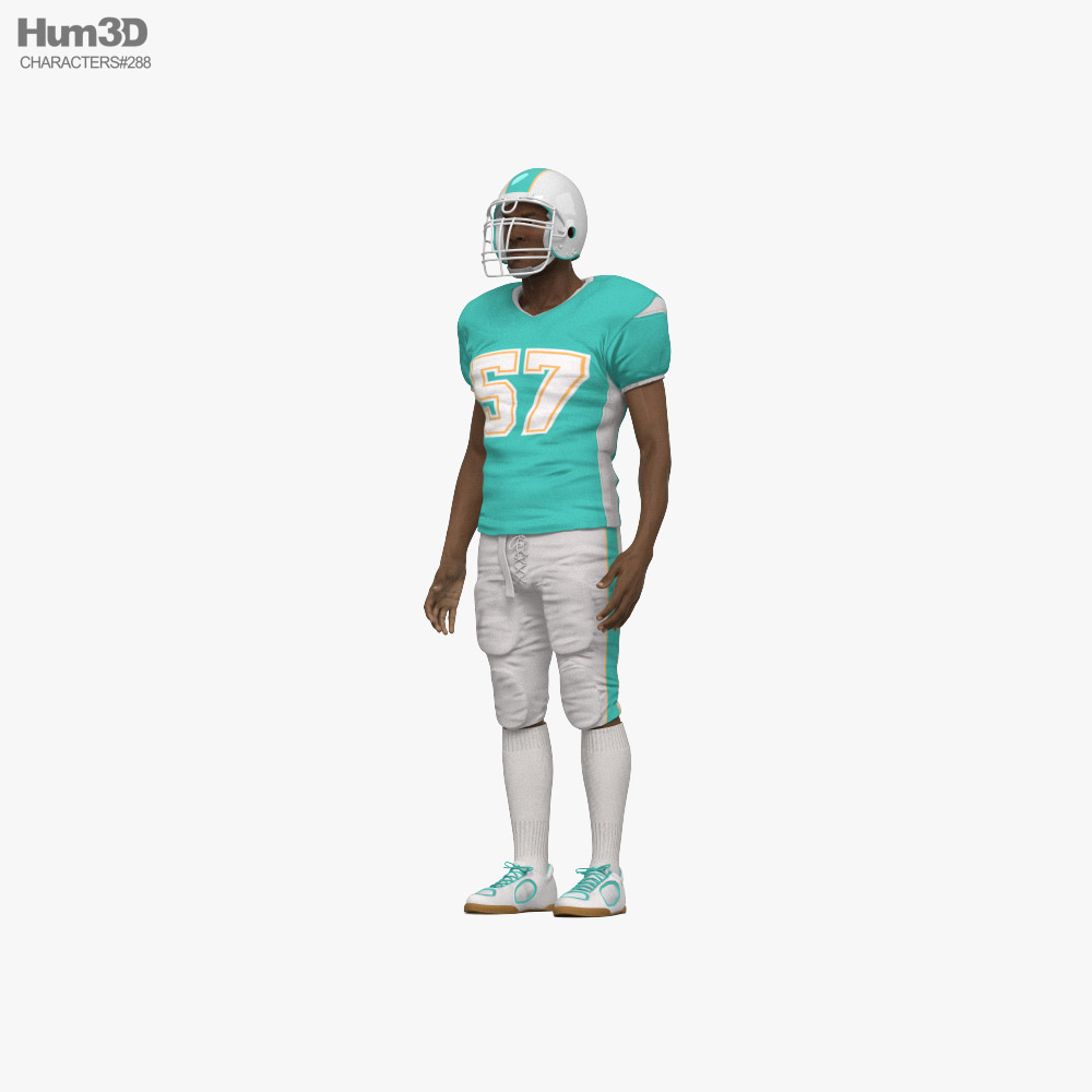 African-American Football Player Modèle 3D
