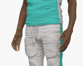 African-American Football Player Modello 3D