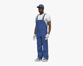 African-American House Painter 3D model