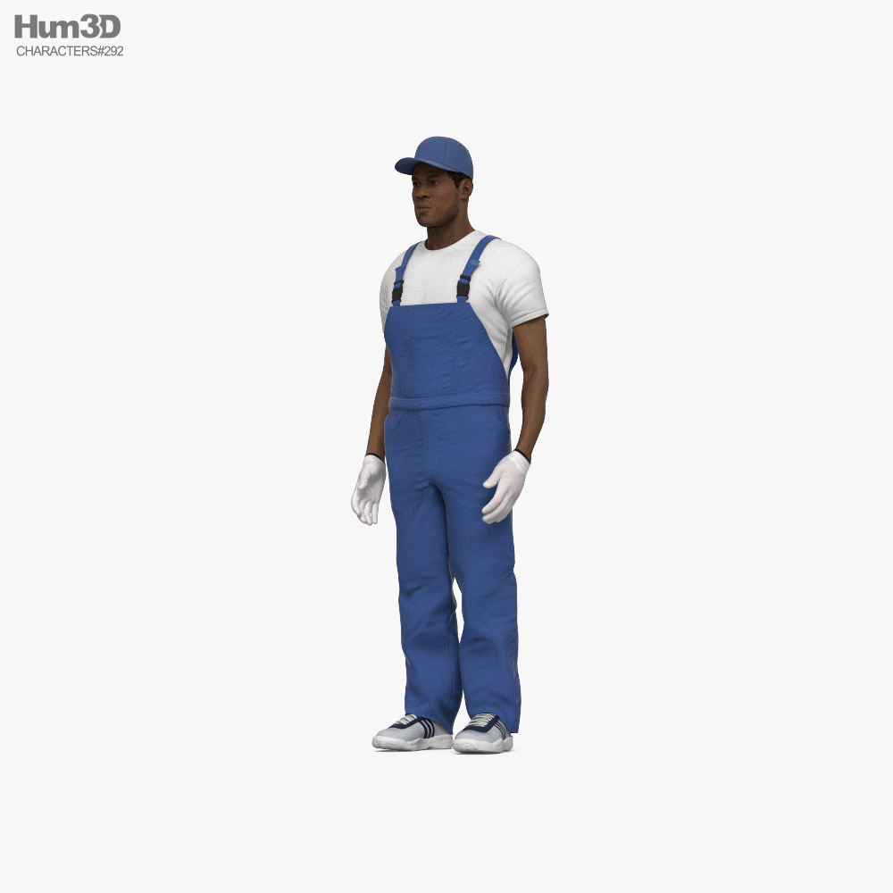 African-American House Painter 3D-Modell