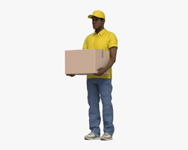 African-American Delivery Man Modèle 3D