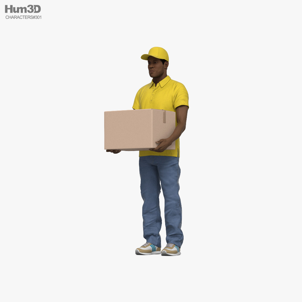 African-American Delivery Man Modèle 3D