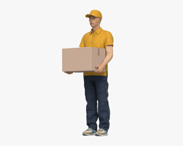 Asian Delivery Man Modello 3D