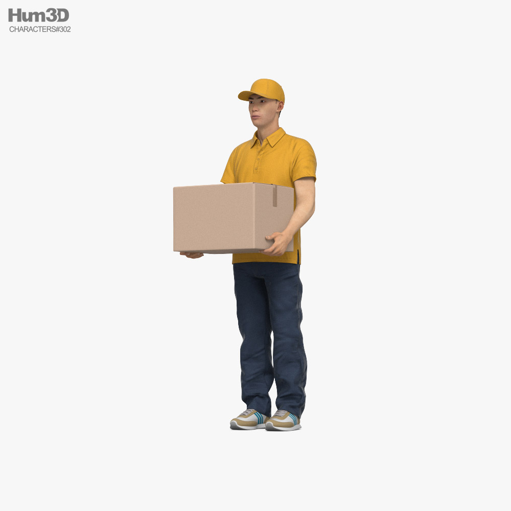 Asian Delivery Man Modèle 3D